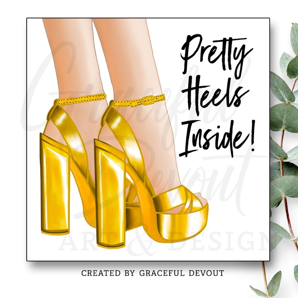 Pretty Heels Inside!-2" (48ct) Stickers